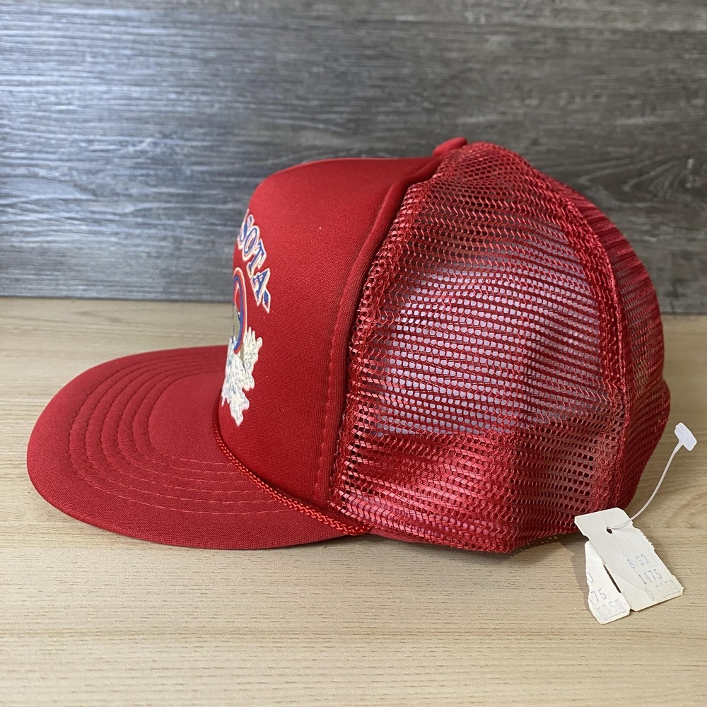 Vintage Minnesota Zoo Hat Cap Snap Back Red Mesh Trucker Embroidered Mens 80s - Picture 4 of 11